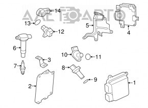 Blocul ECU al motorului Mitsubishi Outlander 14-15 2.4 pre-restilizare.