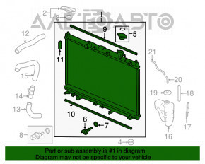 Radiator de apă de răcire Acura TLX 15- 3.5