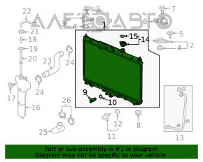 Radiator de răcire a apei Honda Clarity 18-21 SUA