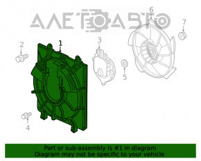 Диффузор кожух радиатора голый левый Honda Clarity 18-21 usa