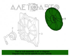 Крыльчатка вентилятора охлаждения левая Acura TLX 15- 3.5