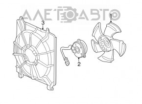 Paletele ventilatorului de răcire stânga Honda Accord 13-17, cu 5 pale, rupte.