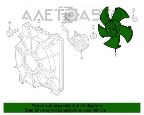 Paletele ventilatorului de răcire dreapta Honda CRZ 11-16