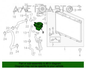 Расширительный бачок охлаждения Honda CRV 17-22 1.5Т с крышкой