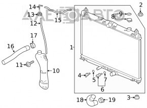 Rezervor de expansiune pentru răcirea motorului Honda Insight 19-22 cu capac