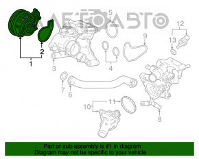 Pompa de apă Honda Accord 18-22 2.0T asamblată