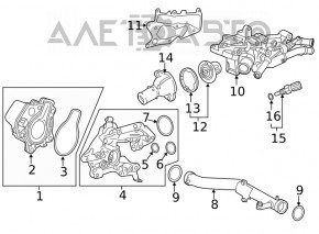 Capacul carcasei termostatului Honda Accord 13-17 hibrid