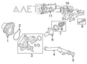 Corpul termostatului Honda Accord 13-15 hibrid pre-facelift