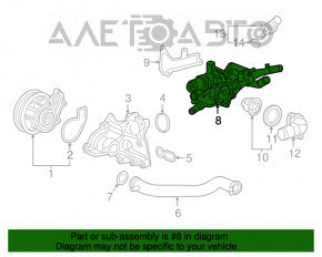 Corpul termostatului Honda Civic X FC 16-18 L15B7 1.5T