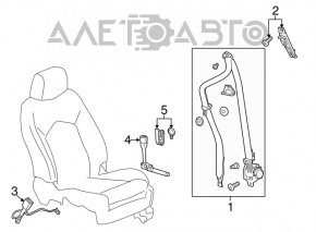Натяжитель ременя безопасности передний левый Buick Encore 13-19 черн