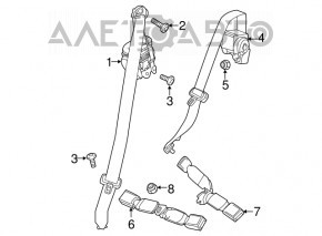 Centura de siguranță din spate dreapta pentru Chevrolet Equinox 18-20, culoare neagră