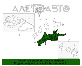 Corpul termostatului asamblat Acura MDX 16-20