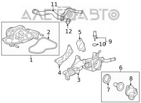 Corpul termostatului asamblat Acura MDX 16-20