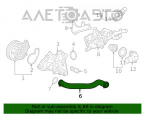 Патрубок охлаждения металл Honda Civic X FC 16-18 L15B7 1.5T