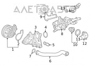 Патрубок охлаждения металл Honda Civic X FC 16-18 L15B7 1.5T