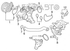 Патрубок охлаждения металл Honda Accord 18-22 2.0T