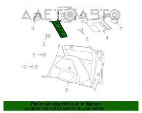 Capac spate pentru bara din fata dreapta Dodge Journey 11- pentru 2 randuri de scaune, gri