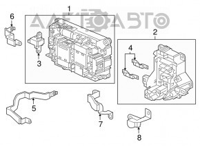 Blocul de siguranțe al bateriei Honda Accord 16-17 hibrid