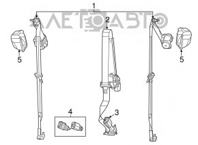 Ремень безопасности задний правый Jeep Grand Cherokee WK2 11-13 черн
