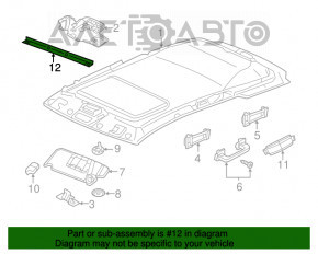 Capacul plafonului din spate pentru Jeep Grand Cherokee WK2 11-15, negru, zgârietură.