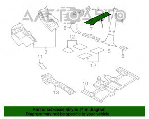 Capacul suportului frontal dreapta superioara pentru Jeep Grand Cherokee WK2 11-15 negru, zgarieturi