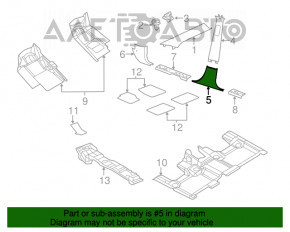 Capacul stâlpului central dreapta jos Dodge Durango 11-13 gri.