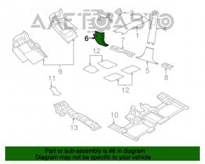 Capacul amortizorului frontal dreapta jos Dodge Durango 11-13 gri.