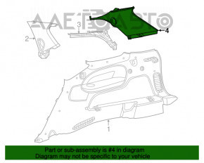 Capac spate dreapta pentru Dodge Durango 11-17, neagra, pentru 2 randuri, zgarieturi