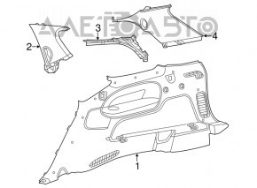 Capac spate dreapta pentru Dodge Durango 11-17, neagra, pentru 2 randuri, zgarieturi