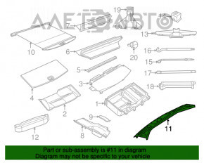 Capac portbagaj Dodge Durango 11-13 gri