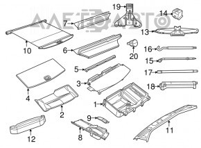 Capac portbagaj Dodge Durango 11-13 gri