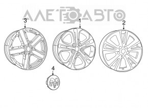 Setul de jante R20 pentru Dodge Durango 11-13 crom