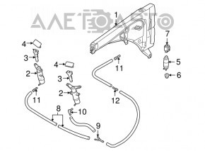 Caracteristica pentru motorul de spălare a farurilor Audi A4 B8 08-16