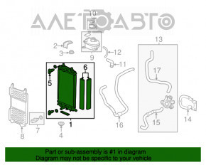 Radiatorul invertorului Honda Accord 13-17 hibrid