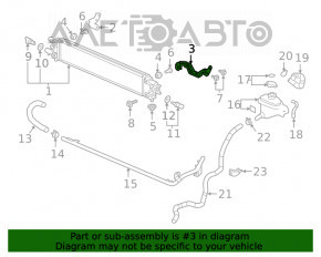 Suportul radiatorului de răcire al invertorului stânga sus Honda Insight 19-22