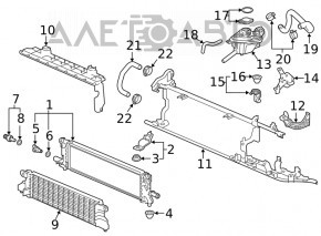 Deflectorul radiatorului pentru invertorul Honda Accord 18-22 2.0 hibrid