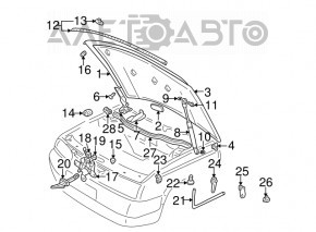 Ручка открытия замка капота VW CC 13-17 салонная