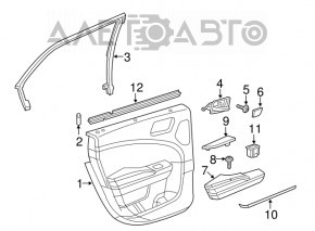 Обшивка двери карточка задняя правая Chrysler 300 12-14 дорест черн кожа