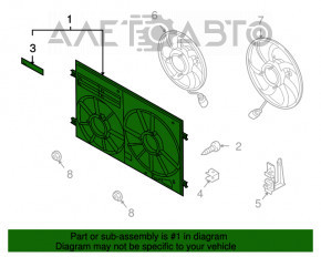 Difuzorul capacului radiatorului asamblat VW Passat b7 12-15 SUA