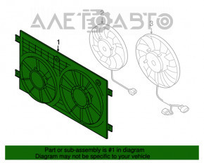 Difuzorul capacului radiatorului gol VW Passat b7 12-15 SUA 2.5 manuală