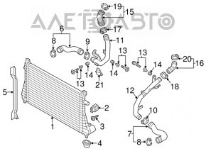 Suport radiator de răcire stânga jos VW CC 08-17 nou OEM original