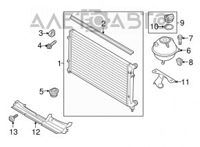 Suportul radiatorului intercooler dreapta VW Passat b7 12-15 SUA 2.0 TDI