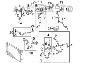 Патрубок охлаждения верхний VW Jetta 11-18 USA TDI OEM