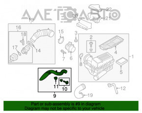 Conductă de aer din metal pentru VW Passat b7 12-15 USA 2.0 TDI