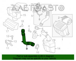 Tubul de aer VW Jetta 11-18 SUA 2.0 pe rezonator