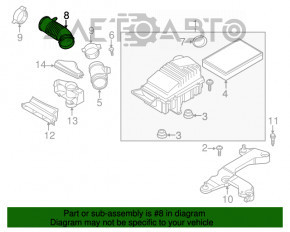 Воздуховод на фильтр VW Passat b7 12-15 USA 3.6