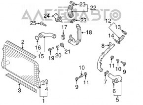 Teava intercooler dreapta pentru senzor VW Jetta 11-18 USA TDI nou original OEM