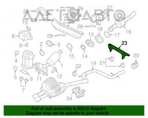 Кронштейн глушителя передний VW Jetta 11-18 USA 2.0 TDI с резинками