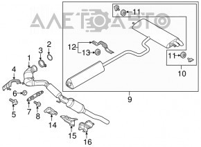 Suportul conductei de admisie cu catalizator pentru VW Jetta 11-18 USA 2.0 TDI, nou, original OEM.