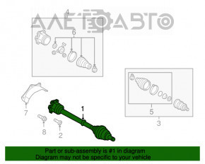 Привод полуось передняя правая VW Jetta 11-18 USA TDI АКПП
